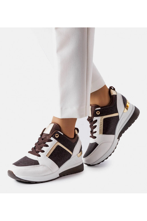 Brune og hvide Desche wedge sneakers