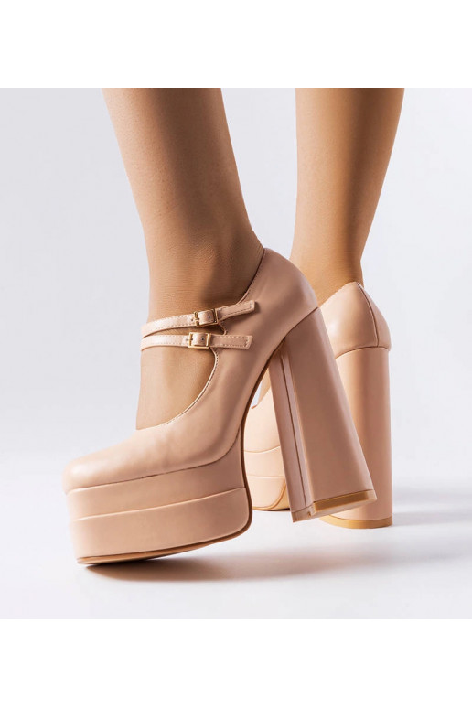 Beige højhælede pumps Chouinard