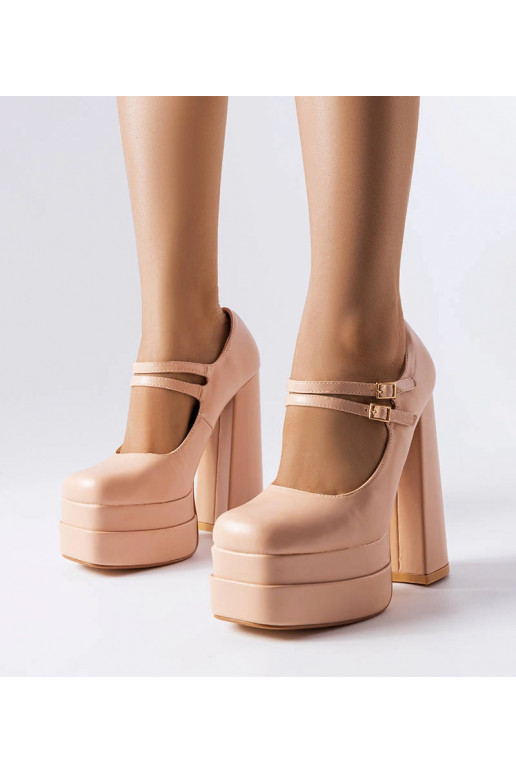 Beige højhælede pumps Chouinard