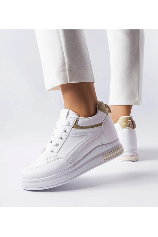 Hvide sneakers med glitterindsatser...