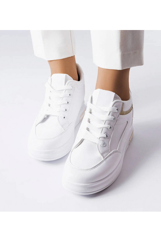 Hvide sneakers med glitterindsatser...