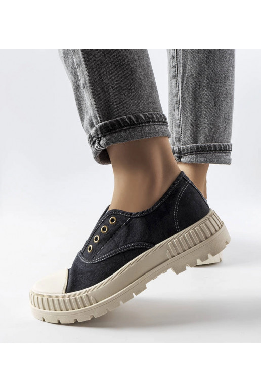 Sorte Walton sneakers med elastik