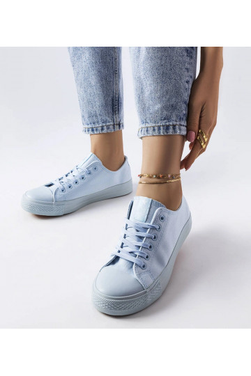 Esmeraude sneakers i blåt stof