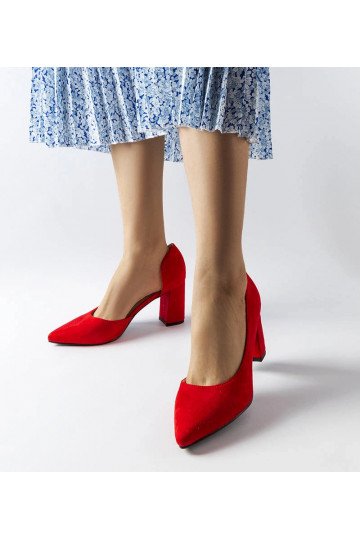 Sargent røde pumps med blokhæl 2