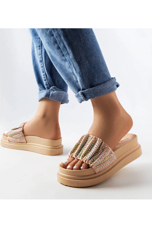Pink platform muldyr med zirkoner Franet