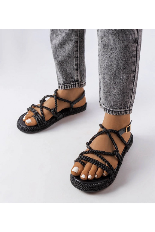 Sorte Burwell Woven Sandaler