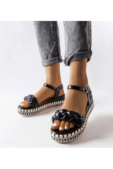 Katrin sorte platformssandaler