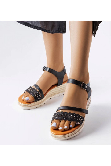 Sorte Ferdinando kile-sandaler 2