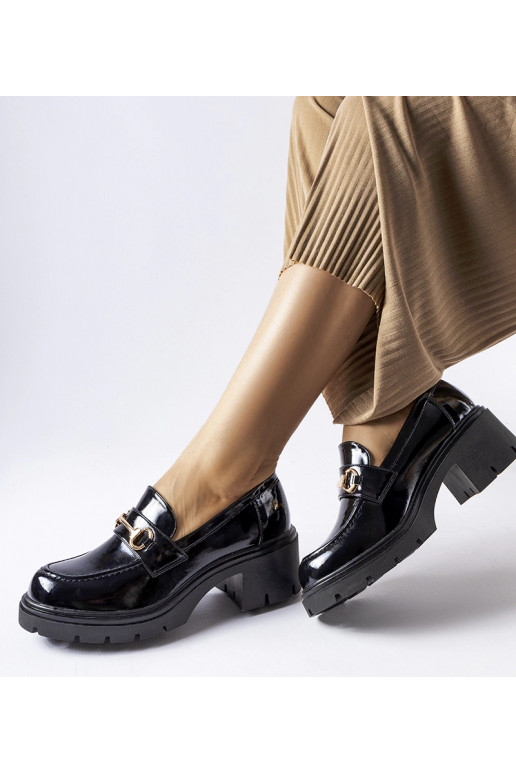 Sorte højhælede Fabrizio-sko i lak