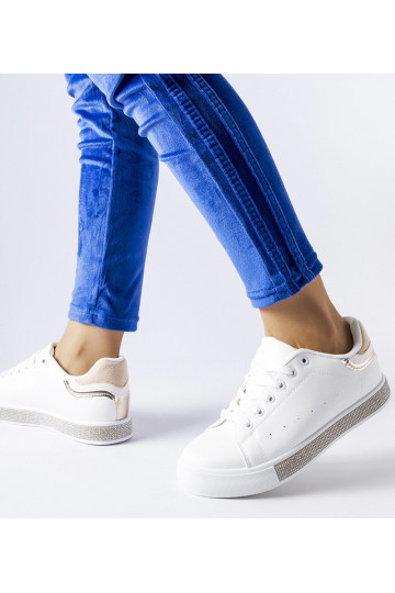 Hvide og beige sneakers med...