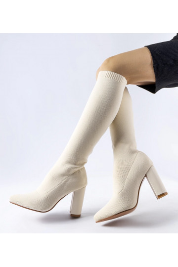 Beige Conway strømpestøvler...