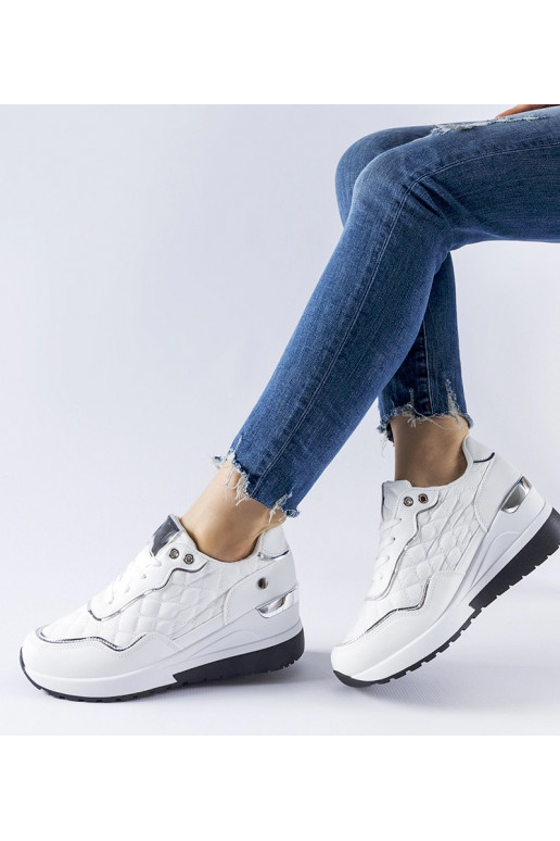 Hvide quiltede Pisignano Wedge Sneakers