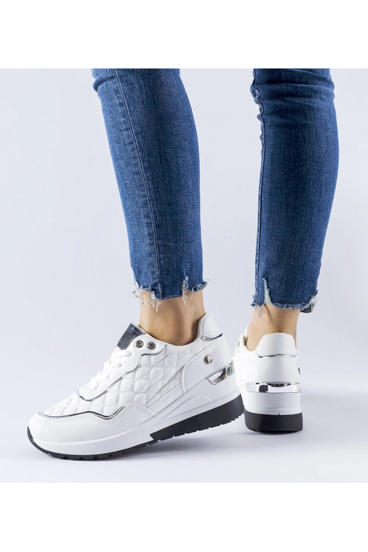 Hvide quiltede Pisignano Wedge Sneakers