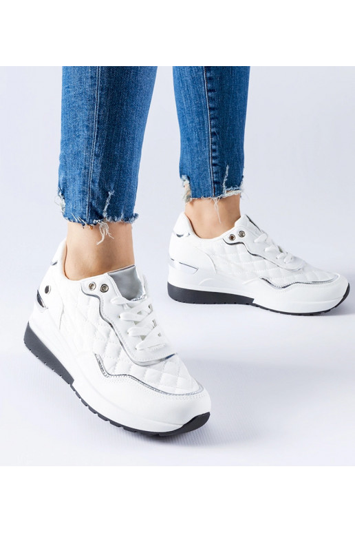 Hvide quiltede Pisignano Wedge Sneakers