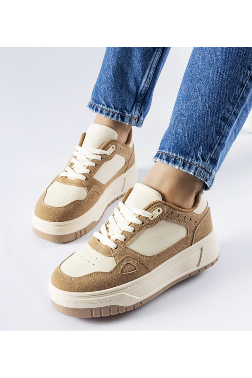 Beige og hvide Pomona platform sneakers