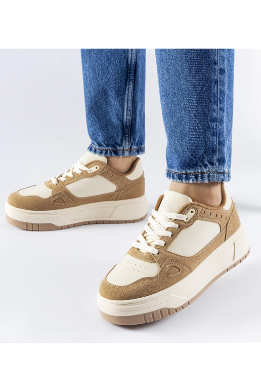 Beige og hvide Pomona platform sneakers