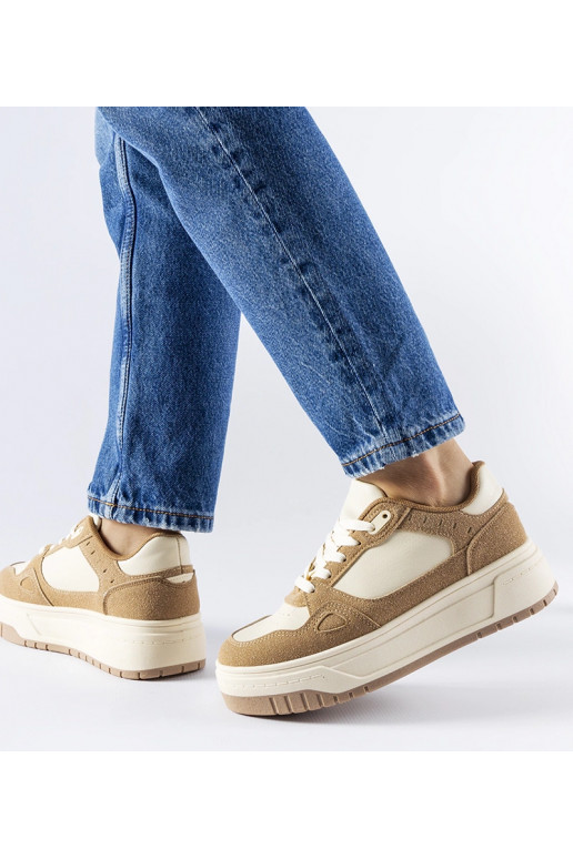 Beige og hvide Pomona platform sneakers