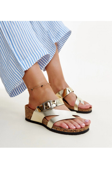 Donata Gold Metallic Wedge... 2