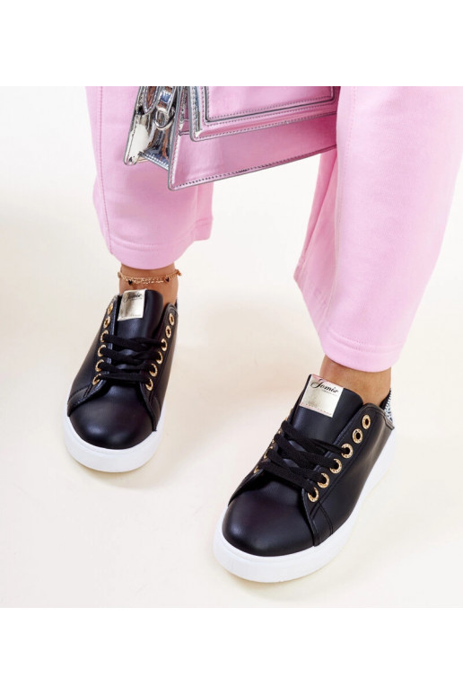 Sorte sneakers med zirkoner Antonietta