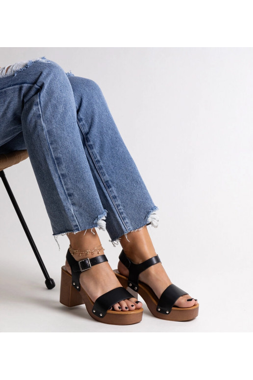 Sorte chunky Adilar sandaler med blokhæl Sorte chunky Adilar sandaler med blokhæl