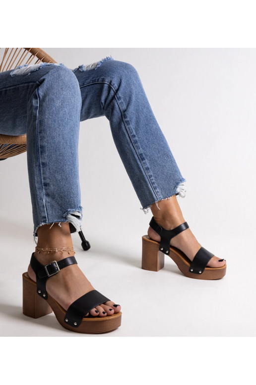 Sorte chunky Adilar sandaler med blokhæl Sorte chunky Adilar sandaler med blokhæl