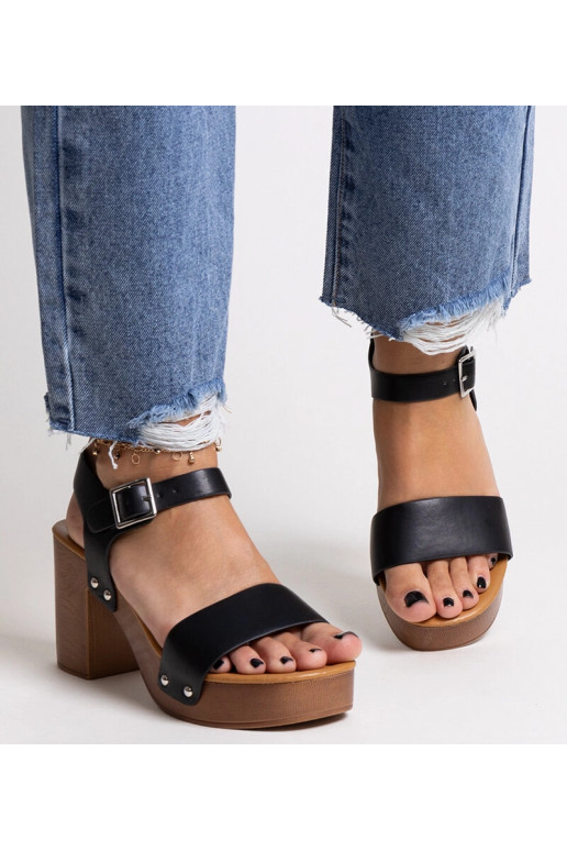 Sorte chunky Adilar sandaler med blokhæl Sorte chunky Adilar sandaler med blokhæl