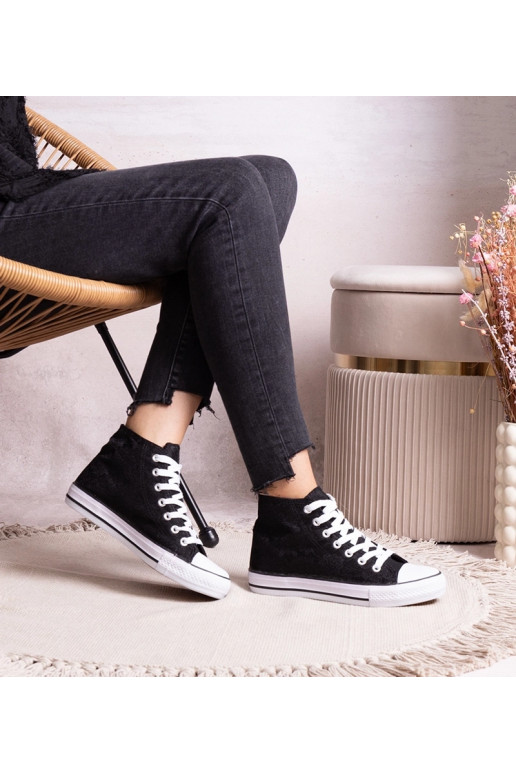 Sorte high top sneakers med blonde...