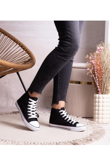 Sorte high top sneakers med... 2