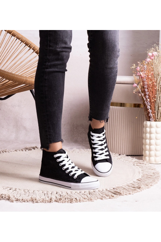 Sorte high top sneakers med blonde...