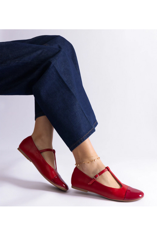 Gloriana røde lakballerinaer med...