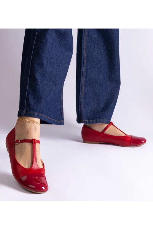 Gloriana røde lakballerinaer med...