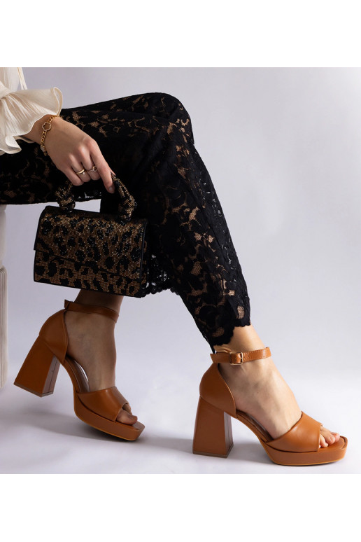 Brune Isolina sandaler med chunky hæl Brune Isolina sandaler med chunky hæl