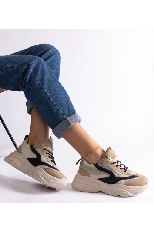 Beige og sorte damesneakers Milenka