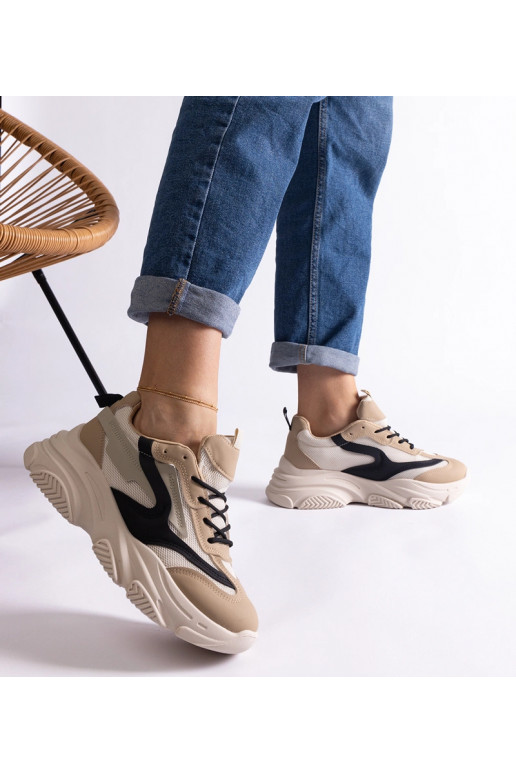 Beige og sorte damesneakers Milenka