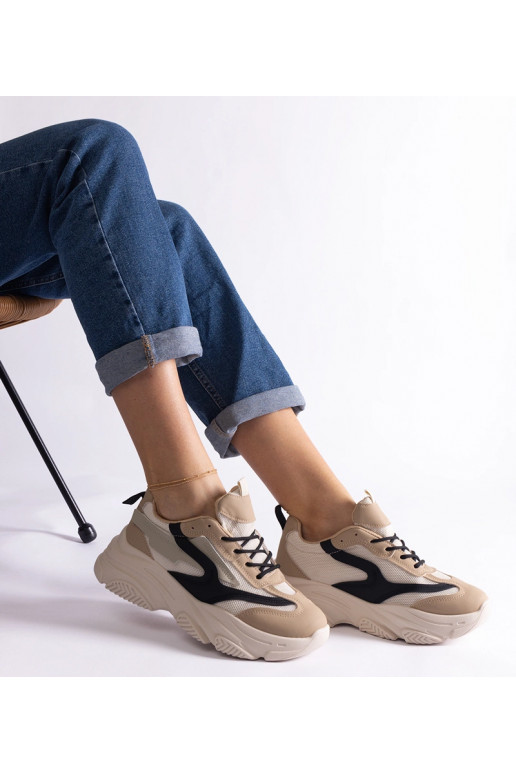 Beige og sorte damesneakers Milenka