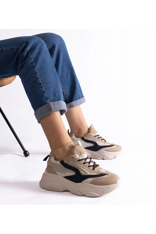 Beige og sorte damesneakers Milenka