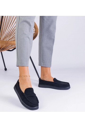 Zwarte dames schoenen van kunstsuède Sevilia 2