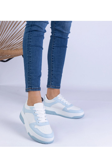 Blå sneakers med tyk sål... 2