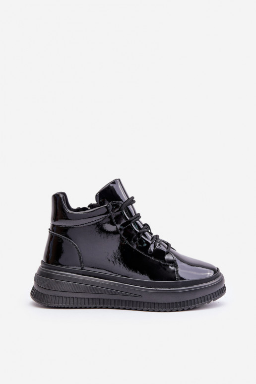 Sportieve schoenen met lak-effect en... Sportieve schoenen met lak-effect en...