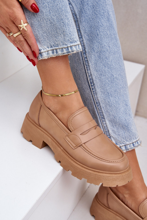 dames mocassins van ecoleer beige Sendall