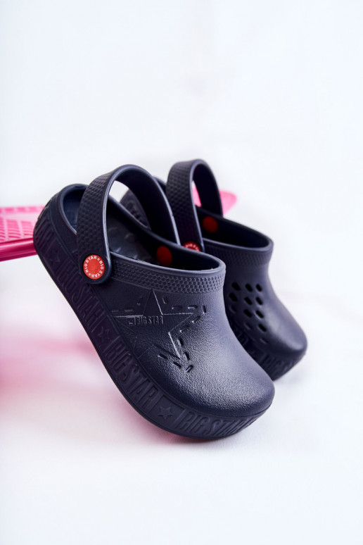 Kinderen LichtgeInicht pantoffels Crocs Big Star II375002 donkerblauIn Kinderen LichtgeInicht pantoffels Crocs Big Star II375002 donkerblauIn