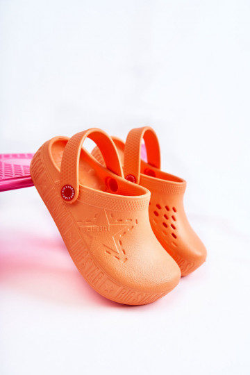 Kinderen LichtgeInicht pantoffels Crocs Big Star II375008 oranje 2