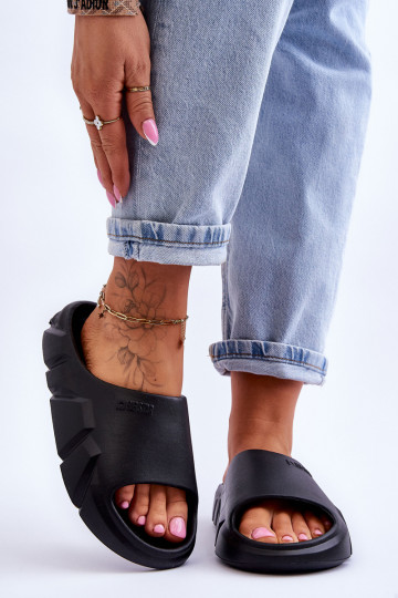 Dames slippers met schuim Big Star LL274594 zwarte kleur