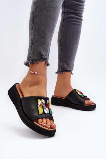 Leren pantoffels Dames met ornamenten zInart Asames