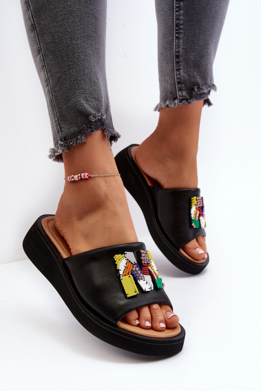 Leren pantoffels Dames met ornamenten zInart Asames Leren pantoffels Dames met ornamenten zInart Asames