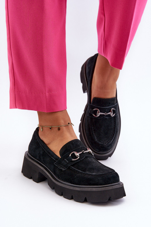 Dames mocassins van suede zwarte...