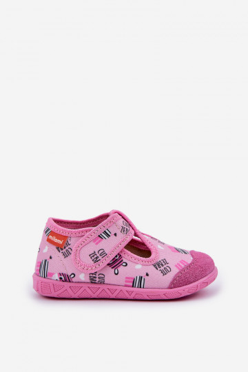 Slippers Milami Kinderen met zelfklevende bevestigingsmiddelen IN Zebry roze Jasimrra 2
