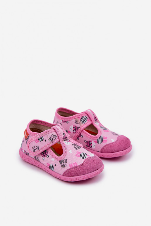 Slippers Milami Kinderen met zelfklevende bevestigingsmiddelen IN Zebry roze Jasimrra Slippers Milami Kinderen met zelfklevende bevestigingsmiddelen IN Zebry roze Jasimrra