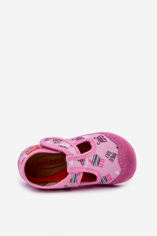 Slippers Milami Kinderen met zelfklevende bevestigingsmiddelen IN Zebry roze Jasimrra Slippers Milami Kinderen met zelfklevende bevestigingsmiddelen IN Zebry roze Jasimrra