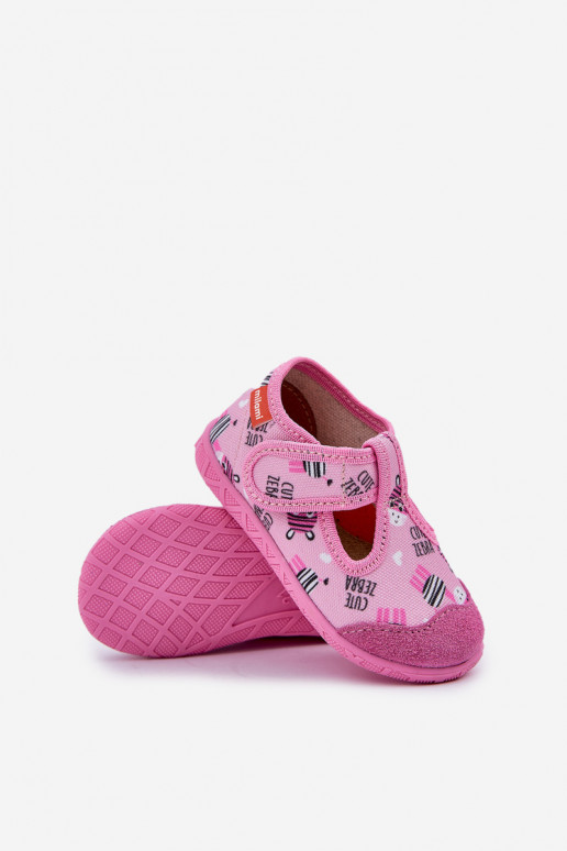 Slippers Milami Kinderen met zelfklevende bevestigingsmiddelen IN Zebry roze Jasimrra Slippers Milami Kinderen met zelfklevende bevestigingsmiddelen IN Zebry roze Jasimrra